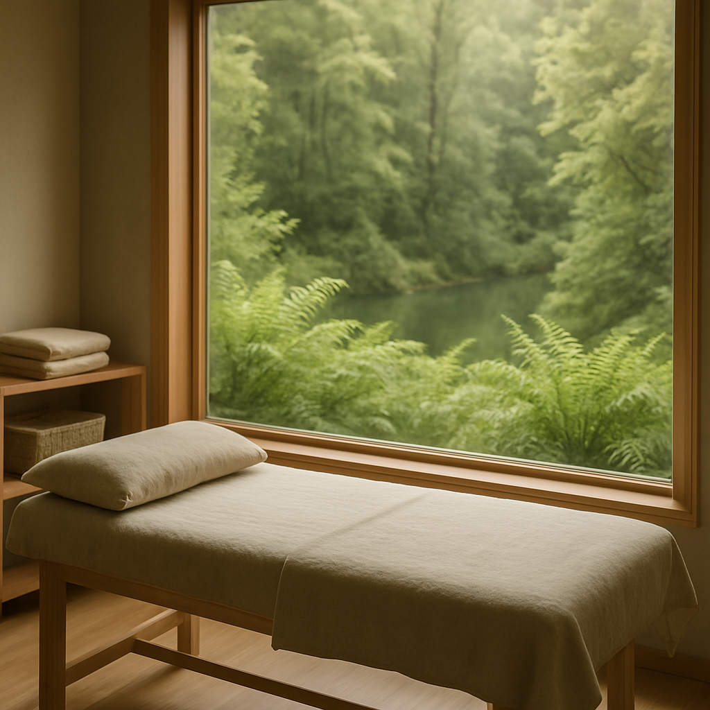 Ruhiger Therapieraum mit Blick in die Natur